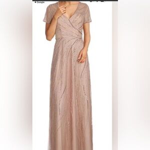 Xscape Blush Maxi Dress with Embellished Details